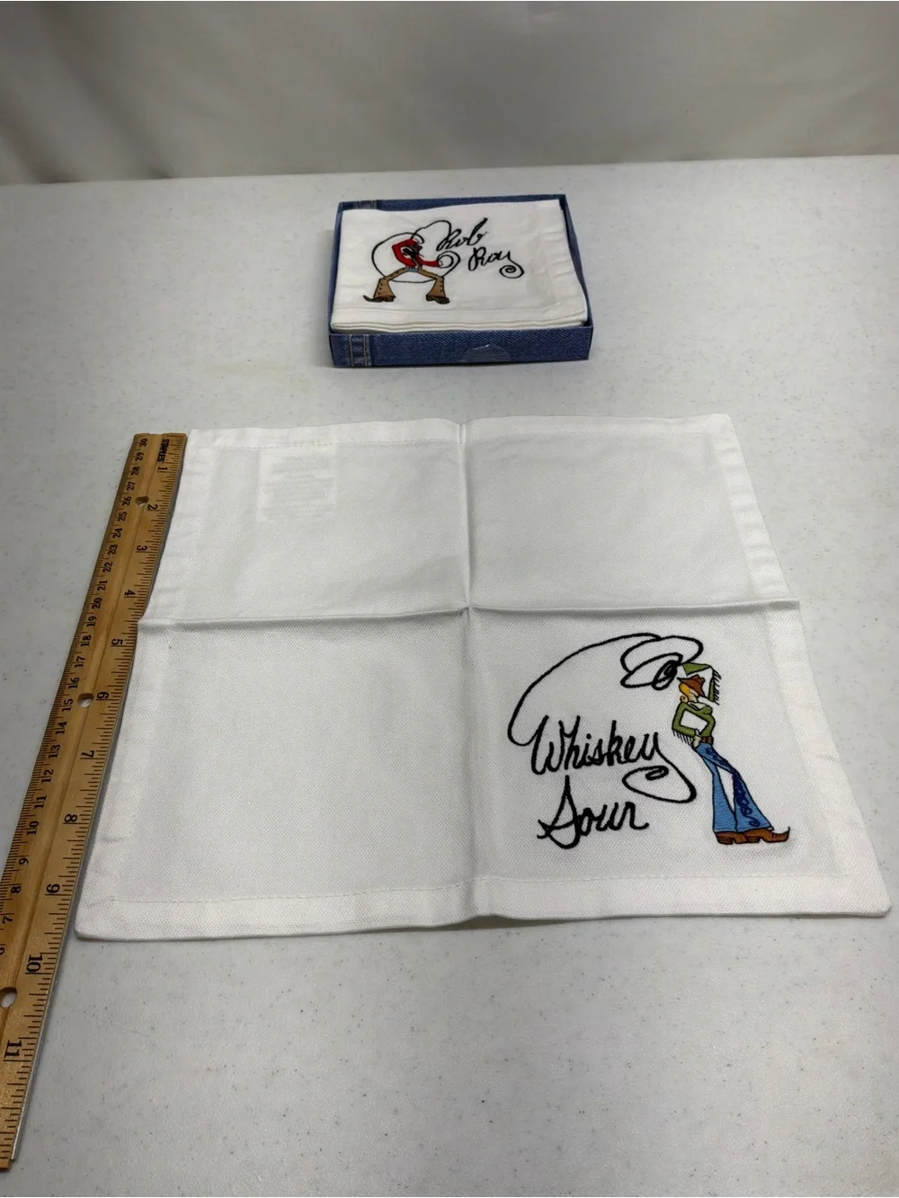 Pottery Barn Tie One On Cocktail Napkins Set of 4 New in Open Box